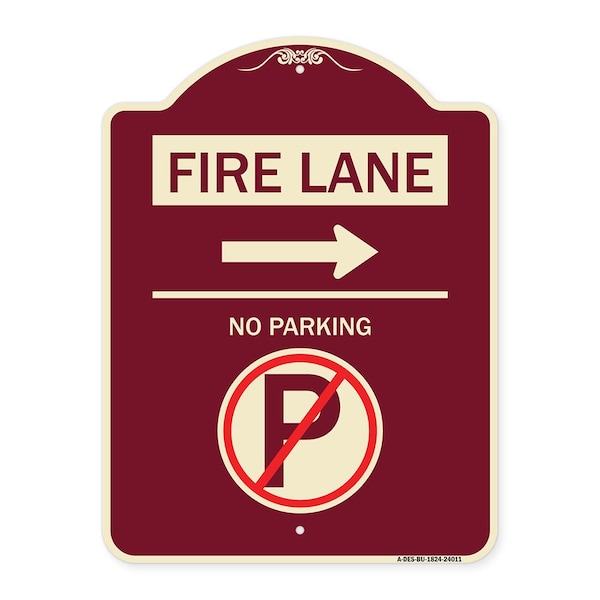 Signmission Fire Lane No Parking Heavy-Gauge Aluminum Architectural Sign, 24" x 18", BU-1824-24011 A-DES-BU-1824-24011 - main